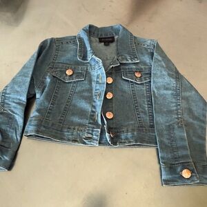 Denim Jacket with Gold Buttons
